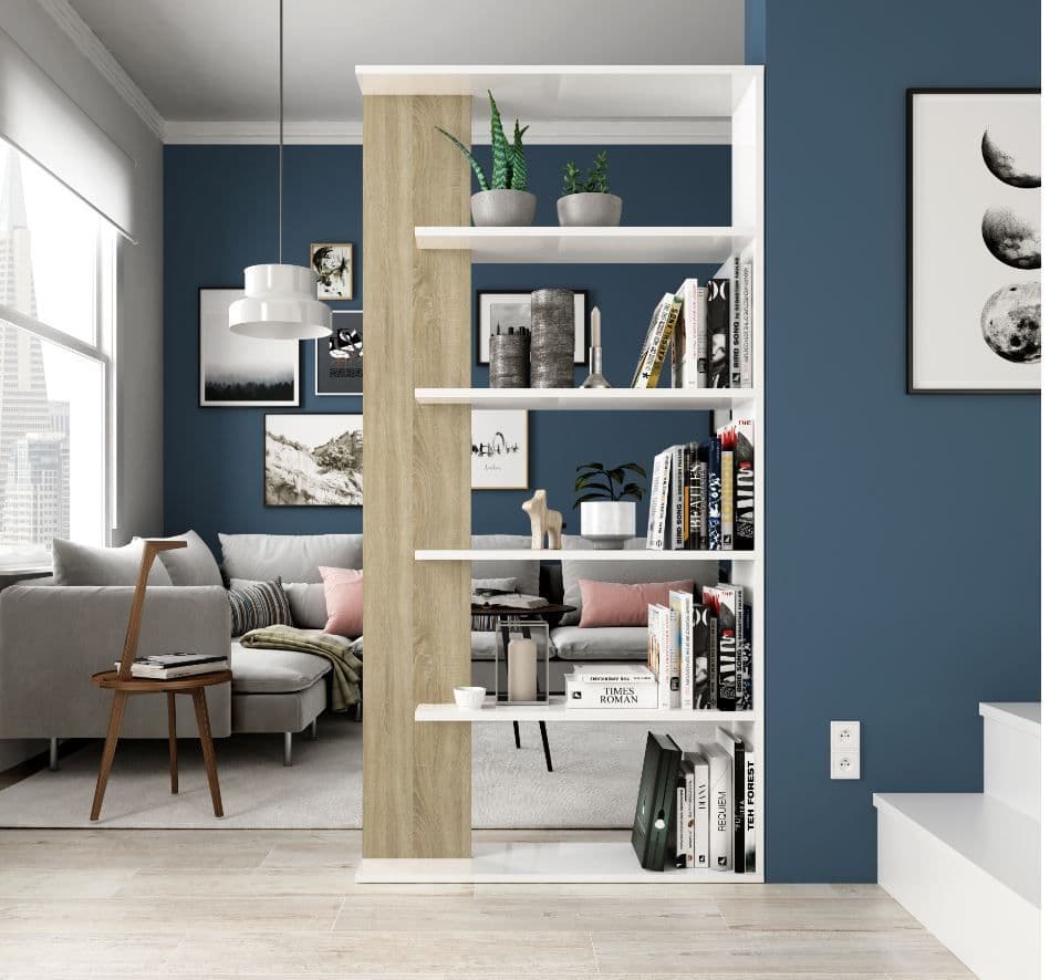 Dila White and Oak Effect Bookcase