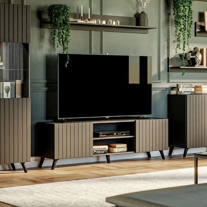 Atlas TV Unit Modern Matte Black Elegance for Your Home