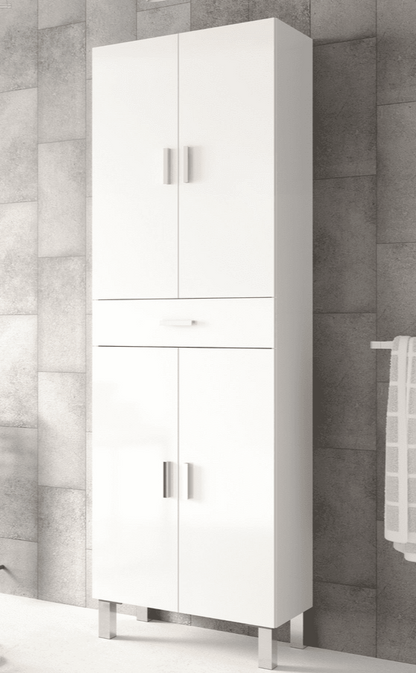 Blanco tall bathroom cupboard white gloss