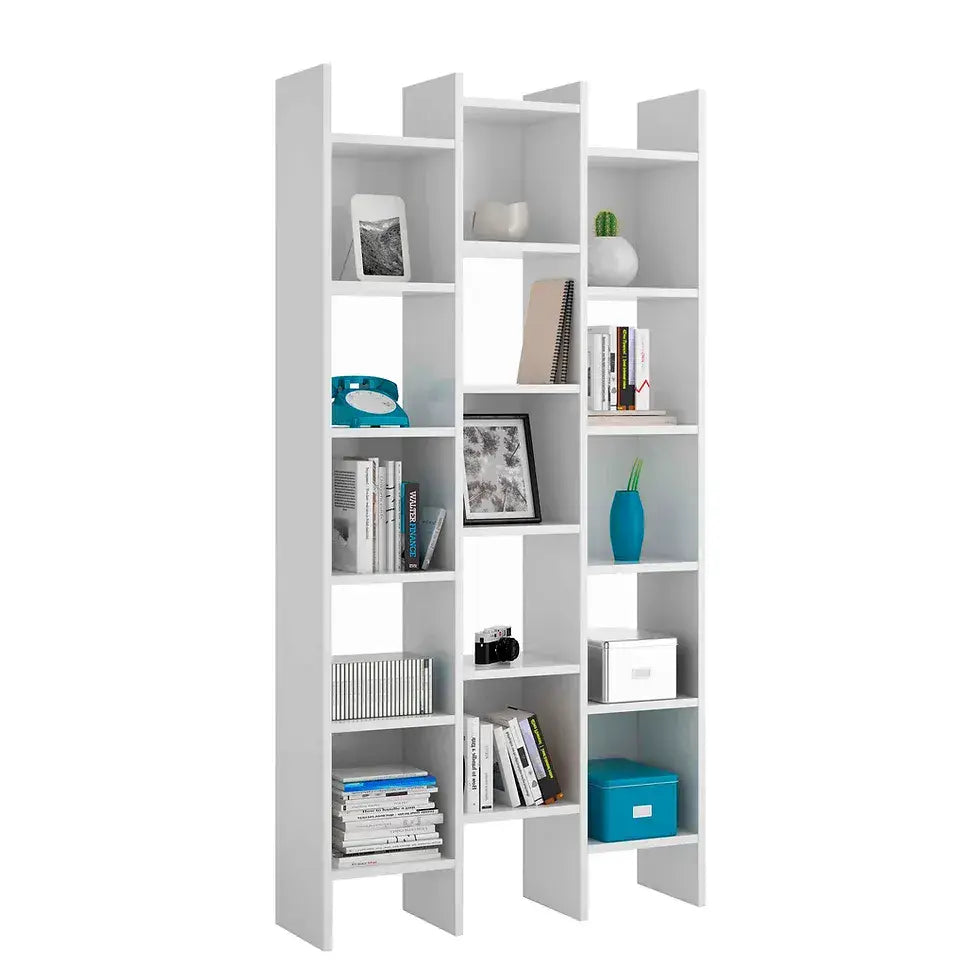 Diaz White Gloss Triple Bookcase