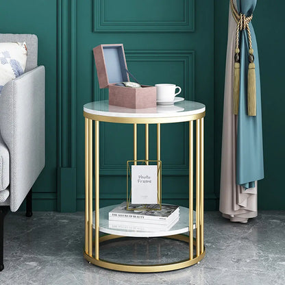 Gold and white side table