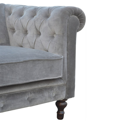 Grey Velvet Chesterfield Sofa (Pre-Order)