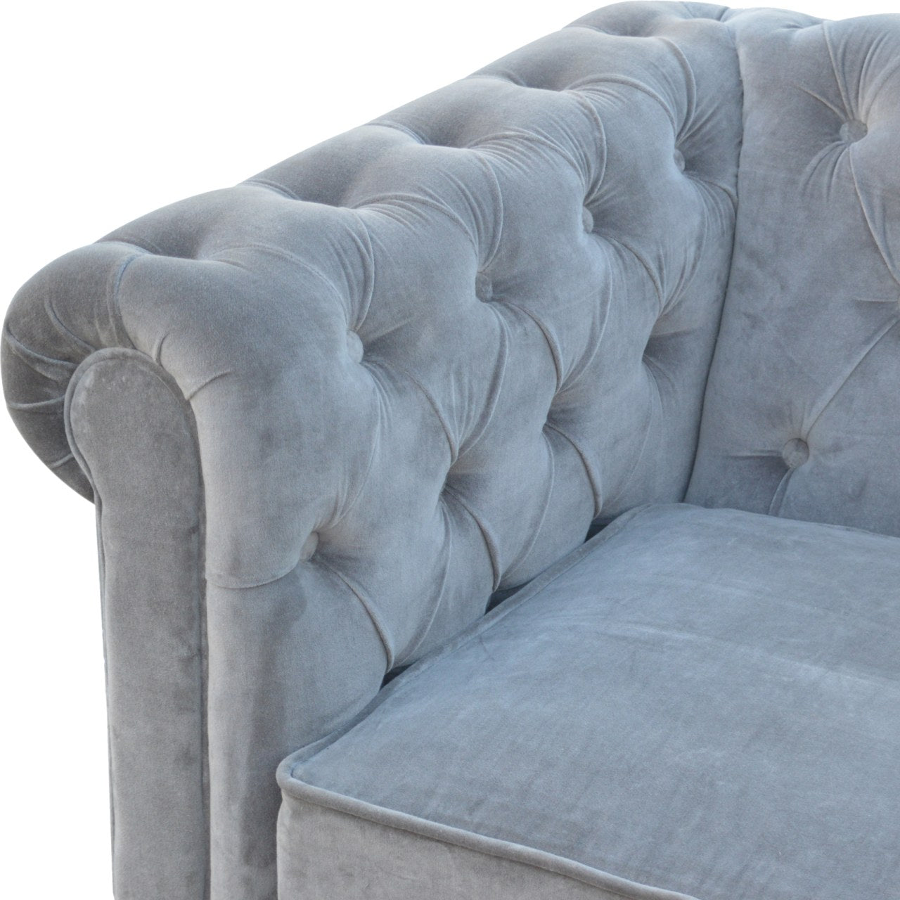 Grey Velvet Chesterfield Sofa (Pre-Order)