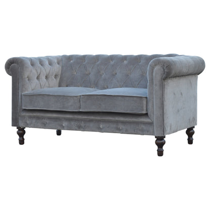 Grey Velvet Chesterfield Sofa (Pre-Order)