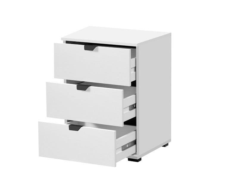 Lim Arctic White 3 Drawer Bedside Table