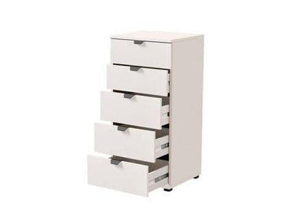 Lim Arctic White Narrow 5 Chest Of Drawers