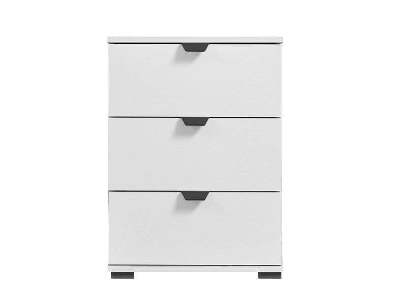 Lim Arctic White 3 Drawer Bedside Table