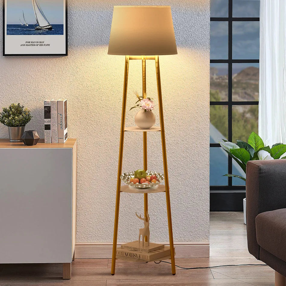 Luvodi Tiered Tripod Shelf Floor Lamp