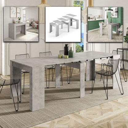 Luz Concrete Grey Effect Large Extending Dining Table