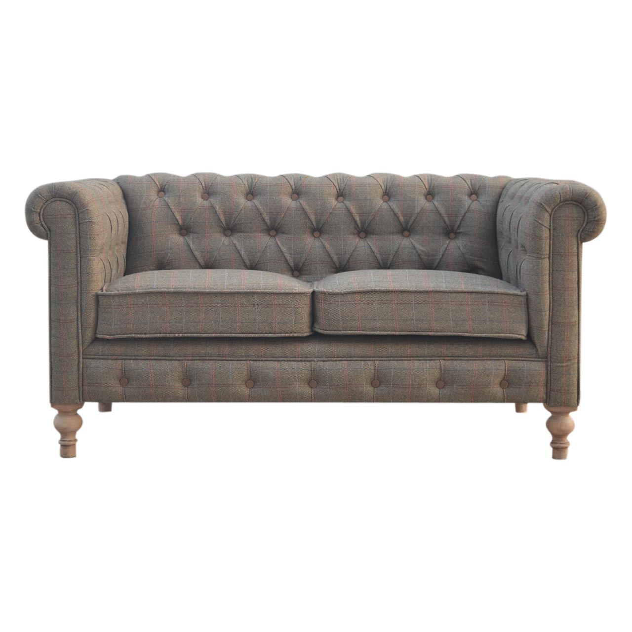 Luxury Multi Tweed 2 Seat Chesterfield Couch