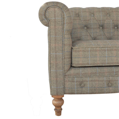 Luxury Multi Tweed 2 Seat Chesterfield Couch