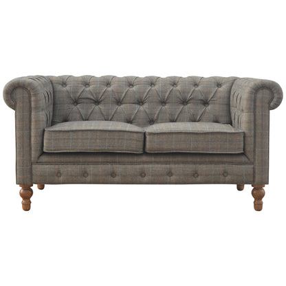 Luxury Multi Tweed 2 Seat Chesterfield Couch