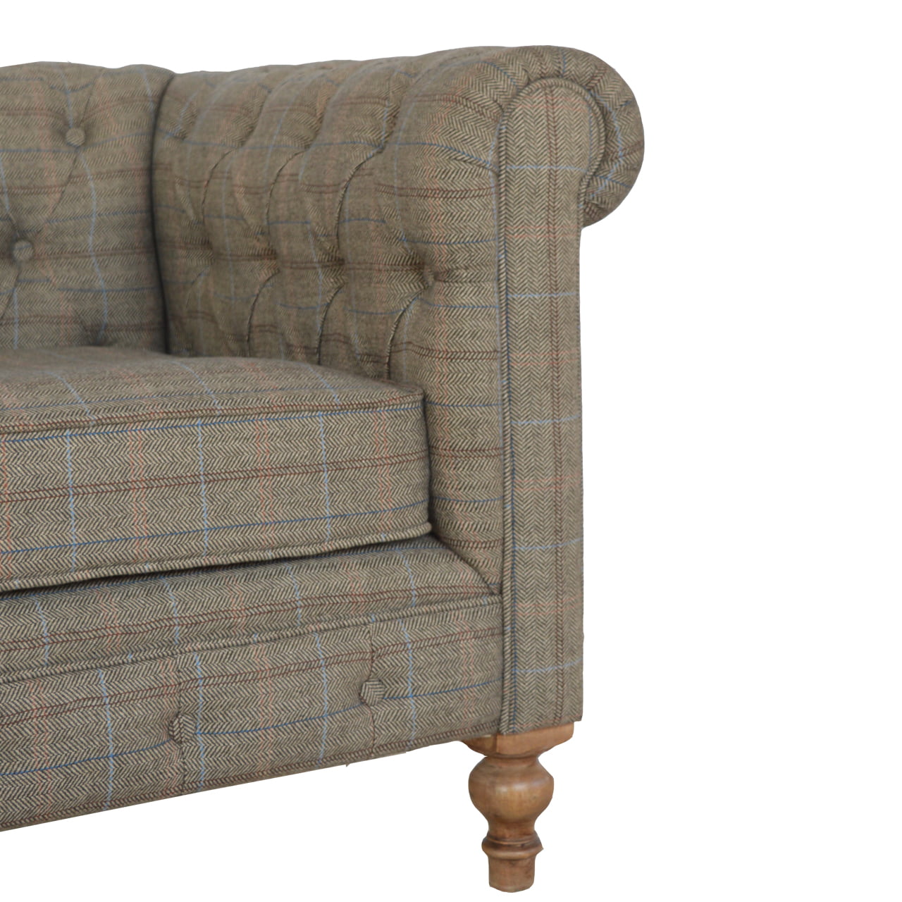 Luxury Multi Tweed 2 Seat Chesterfield Couch