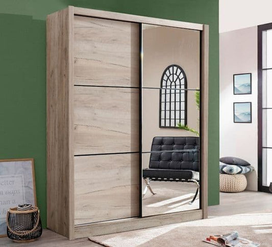 Vara Oak Effect Sliding Door Wardrobe – Stylish Storage for Your Bedroom