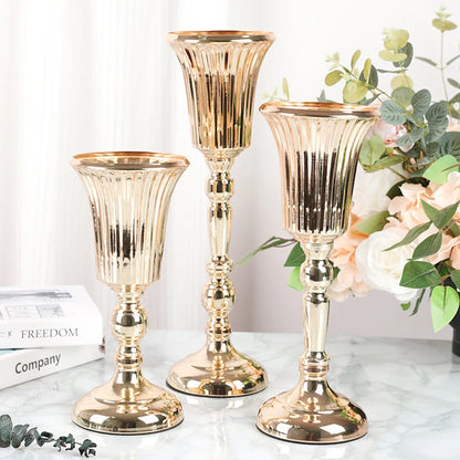 Metal Trumpet Vases Flower Stand Centre Piece