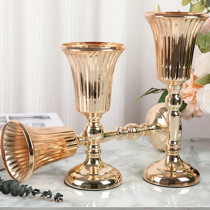 Metal Trumpet Vases Flower Stand Centre Piece