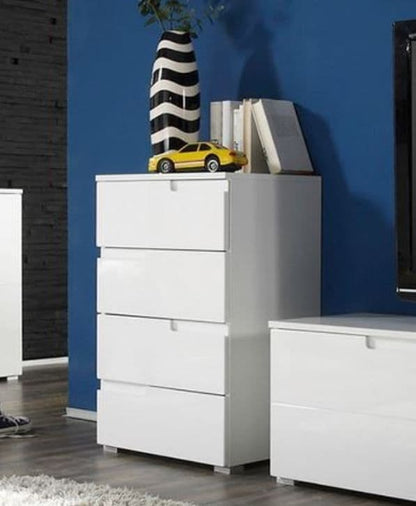 Sanita White High Gloss 4 Drawer Chest