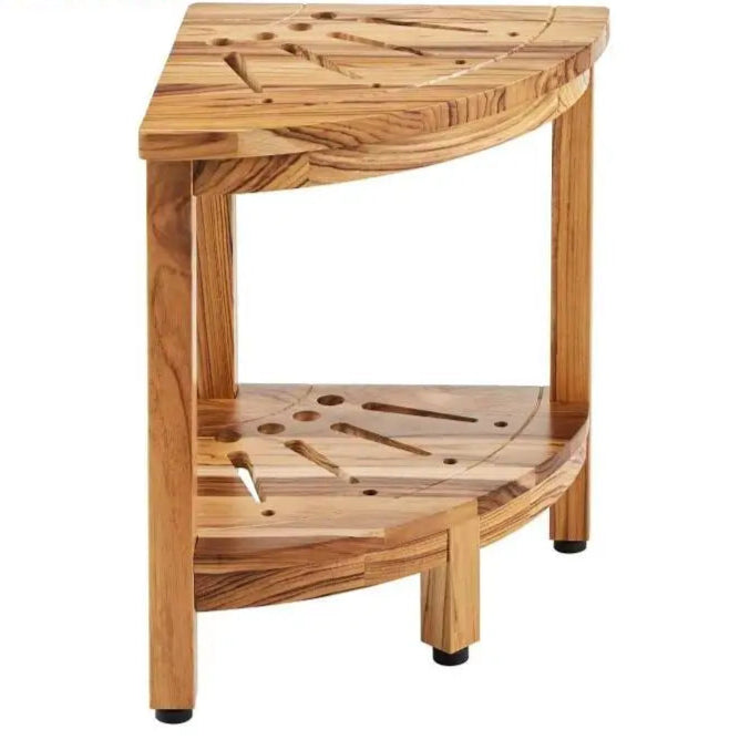 Corner Teak Wooden Shower Bench