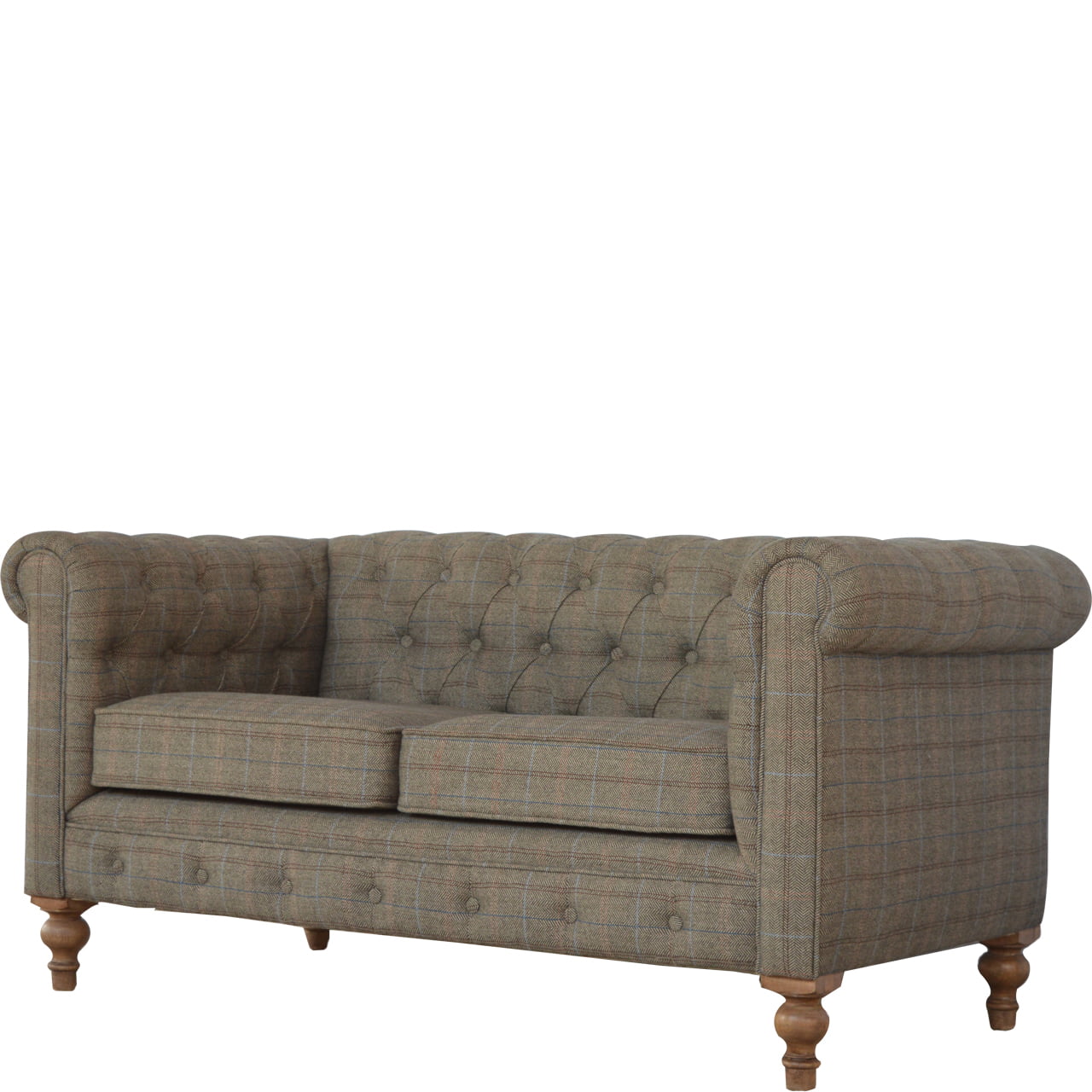 Luxury Multi Tweed 2 Seat Chesterfield Couch