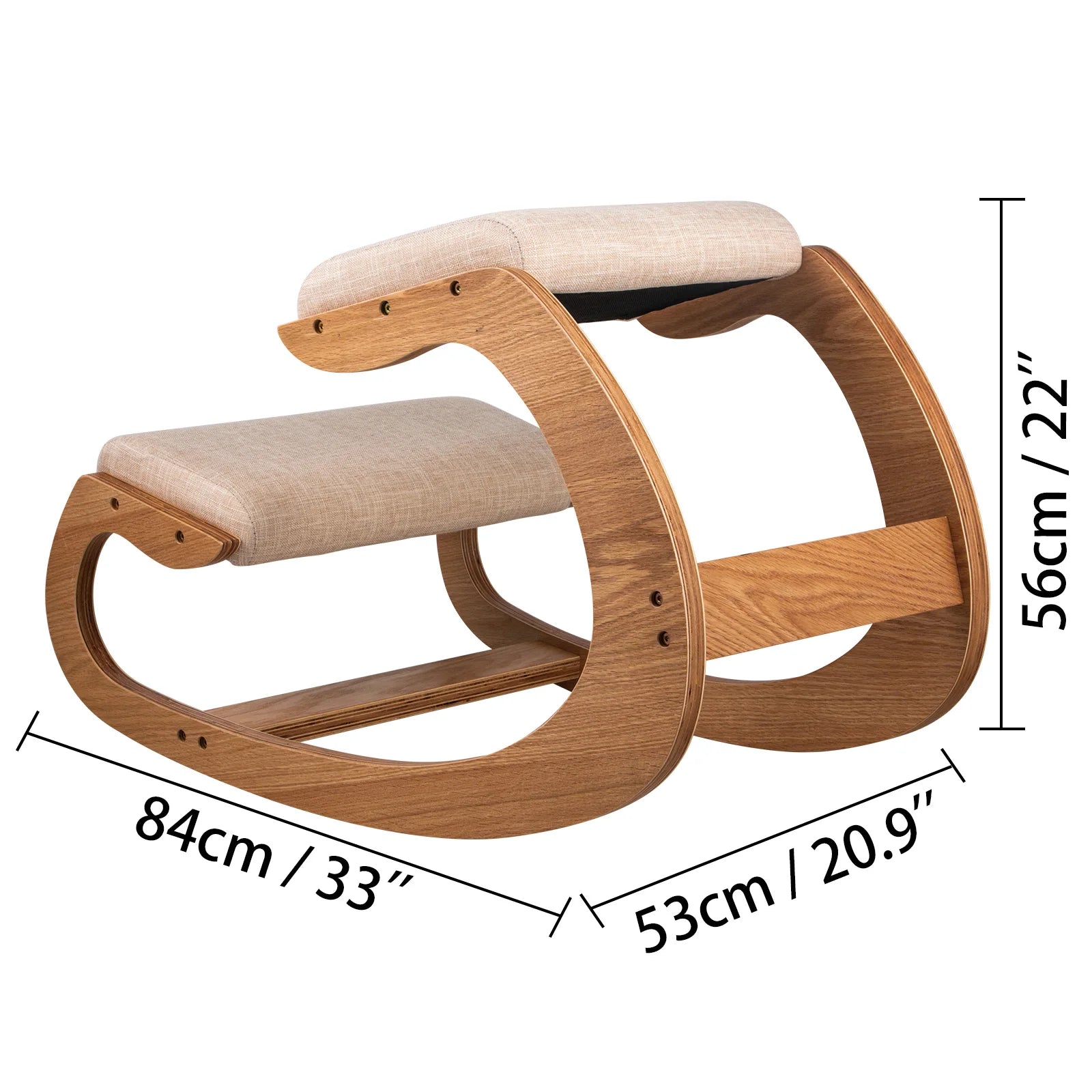 VEVOR Ergonomic Rocking Wooden Kneeling Chair