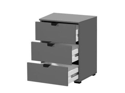 Valentia Grey 3 Drawer Bedside Table